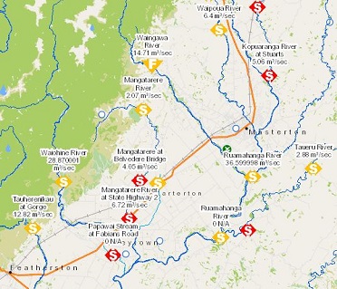 River levels and rainfall mapping - Wellington Region