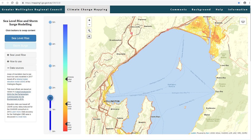 Sea Level Rise mapping - Wellington Region